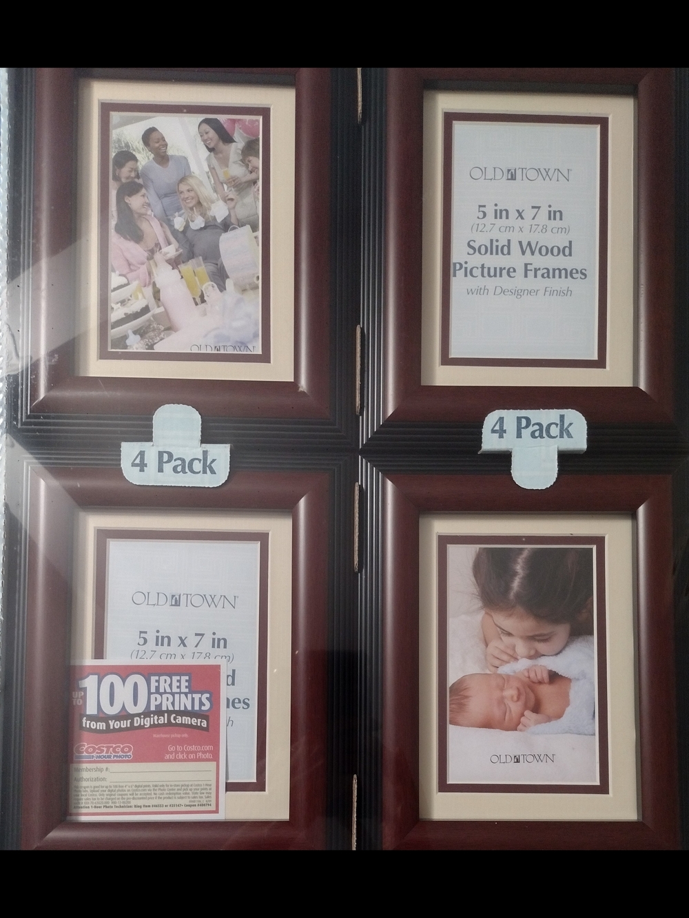 4-Pack Solid Wood Picture Frames - Brown